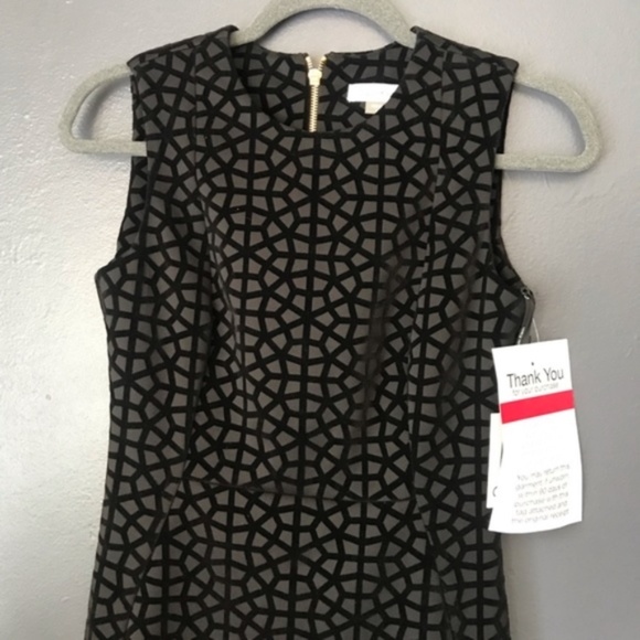 Calvin Klein Black Patterned Midi Dress - Picture 3 of 6